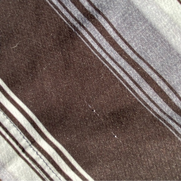 Burnside Mens Board Shorts black white grey stripe - Picture 3 of 4